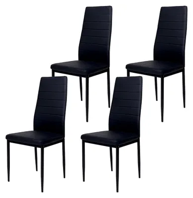 Produktbild von Oskar, Esszimmerstuhl, Wohnzimmerstuhl, Bürostuhl, Metallbeine (Schwarz, 4er Set)