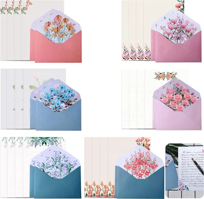 Produktbild von Briefpapier Set, 36 Teile, 24 Schreibpapier, 12 Umschläge, für Büro