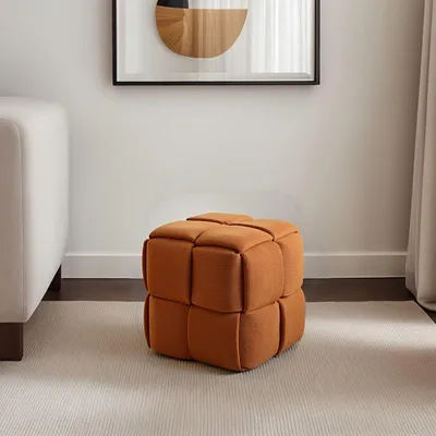 Obrázok produktu pre Kružnicový taburet – Nohy zvyšovače – Taburet z mäkkej, zamatovej látky, 40x40x40 cm