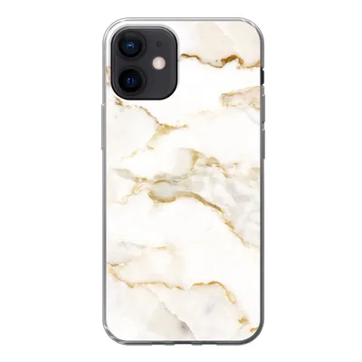 Produktbild von MuchoWow® Handyhülle Schutzhülle Hülle für iPhone 12 Marmor - Limette - Gold - Luxus - Marmoroptik - Weiß Silikon Softcase Handy Hülle - Schutzhülle