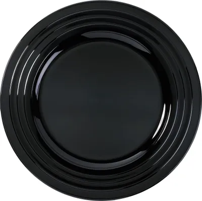 Produktbild von Dekoteller 33cm Kunststoff mit Rillen Muster - Schwarz