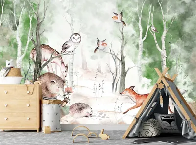 Produktbild von DECO WALLS Fototapete Kinderzimmer Fliegende Tiere - Außergewöhnliche Haltbarkeit XXL 240x360 cm