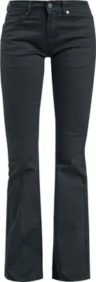 Produktbild von Black Premium by EMP Damen schwarze schlichte Basic Jeans mit Schlag aus festem Denimstoff W27L30