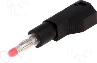 Produktbild von 2x Stecker 4mm Bananen 32A schwarz isoliert,mit 4mm Längsbuchse Bananenstecker 4mm