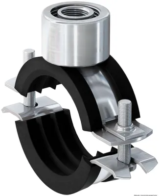 Produktbild von Fischer 500711, Rohrschelle, Schwarz, Stahl, 127 - 135 mm, 1,27 cm (0.5"), EPDM, Styrol-Butadien (SBR), Zink Stahl, 1,5 kN
