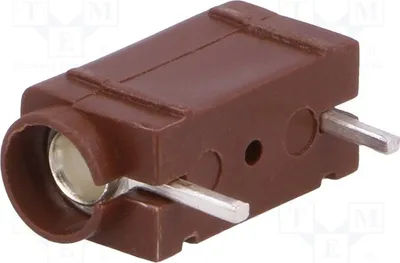 Immagine prodotto di 1 connettore a banana da 23,3 mm, modello 571-0300, connettori a banana da 4 mm, colore marrone, 250 VDC, 10 A, connettori a banana da 4 mm
