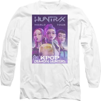 Produktbild von K-Pop Demon Hunters - "World Tour" T-Shirt für Herren/Damen Uni, Langärmlig TV20434 (XL) (Weiß)
