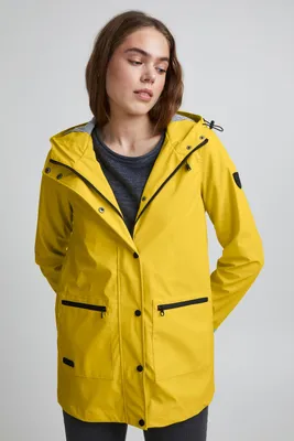 Produktbild von OXMO OXBecky Damen Regenmantel Regenjacke Übergangsjacke mit Kapuze