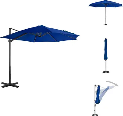 Produktbild von vidaXL Ampelschirm mit Aluminium-Mast Azurblau 300 cm -  Sonnenschirme & Sonnenschutze