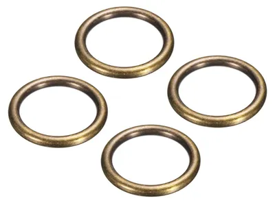 O-Ringe, 4 Stk., 5 cm AD, 1,5 Zoll ID, 6 mm dick, Messing, nahtlos, dunkelgold