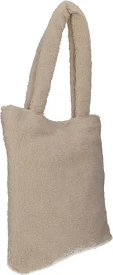 Produktbild von Beige Henkeltasche Shopper im Woll-Look mit Druckknopf und zwei Tragehenkeln 35x38x7 cm