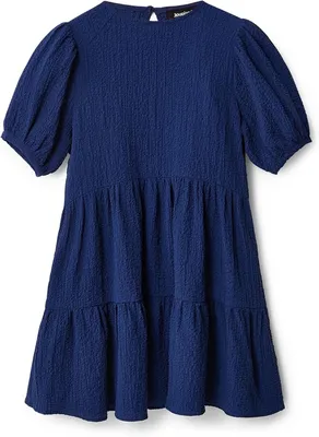 Immagine prodotto di Abito da donna Desigual - Abito blu con maniche a sbuffo, modello 22WWVW735010, taglia XS