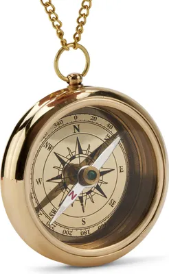 Produktbild von Maritim 6cm Kompass mit Kette aus Messing gold Taschenkompass Navigationkompass