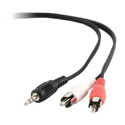 Produktbild von Gembird 5m, 3.5mm/2xRCA, M/M, 5m, 3.5mm, 2 x RCA, Schwarz, Rot, Weiß