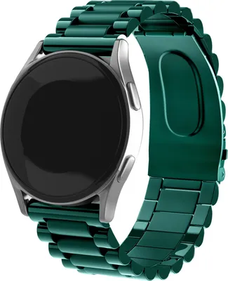 Produktbild von Strap-it Stahlarmband - Kompatibel mit Samsung Galaxy Watch 3 Armband 45mm Ersatzarmband Edelstahl - Faltschließe - Hochwertiges Material - für Smartwatch 22mm Armband Grün