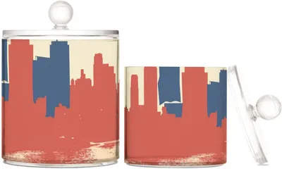 Productafbeelding van Minimalistische opbergboxen van transparant kunststof met deksel, geschikt voor badkameraccessoires, en een decoratieve opbergdoos voor wattenstaafjes, wattenschijfjes en ragers