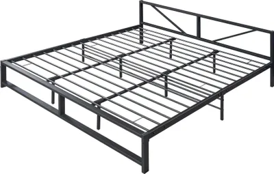 Obrázek produktu pro Kovová postel 'Meran' Kovová postel Rám postele Manželská postel 180 x 200 cm Ocel černá