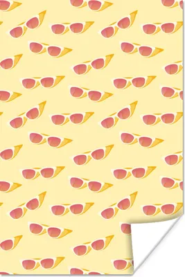 Produktbild von MuchoWow® Poster Sommer - Sonnenbrille - Rosa 120x180 cm - Kunstposter