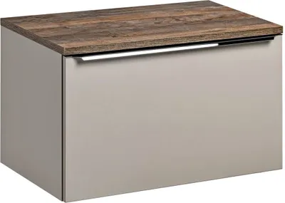 Produktbild von Waschtischunterschrank 80cm PUEBLA-56-TAUPE in taupe mit Vintage Oak, B/H/T ca. 80,4/48,5/46 cm