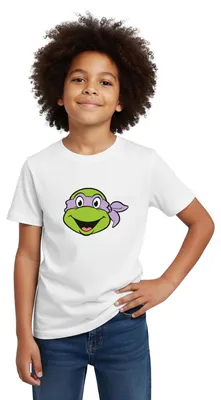 Produktbild von Spreadshirt Teenage Mutant Ninja Turtles Donatello Kostüm Kinder T-Shirt, 98/104 (3-4 Jahre), Weiß