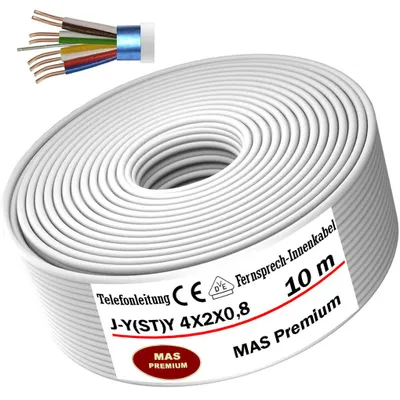 Produktbild von 15m  J-Y(ST) Y 4X2X0,8 Telefonleitung Klingelleitung Fernmeldeleitung
