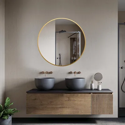 Produktbild von Spiegel - Gold - 80 cm Durchmesser, s Design