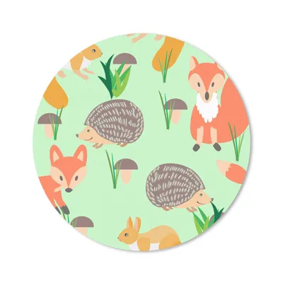 Produktbild von MuchoWow® Mauspad Mousepad Tiere - Muster - Igel 20x20 cm - Mousepads - Maus Mat - Pad - Mausunterlage - Schreibtischmatte