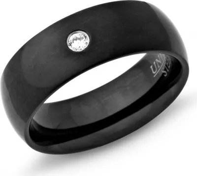 Produktbild von Geschwärzter (IBP) Unique Ring Edelstahl 7mm Zirkonia R9093cz