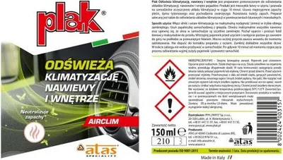 Zdjęcie produktu dla Plak Preparat do odświeżania klimatyzacji 150 ml