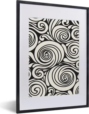 Produktbild von MuchoWow® MuchoWow® Gerahmtes Poster Muster - Rosen - Natur 30x40 cm - Poster mit zchwarzem Bilderrahmen - Wandposter Schlafzimmer