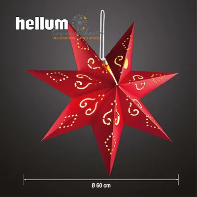 Produktbild von Papier Stern LED rot 60 cm Weihnachten Deko Faltstern Beleuchtung Adventsstern