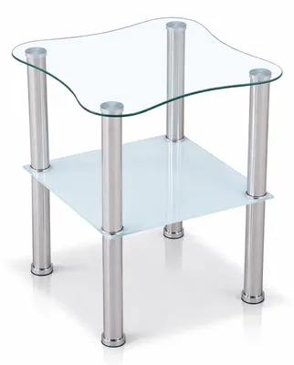 Produktbild von HOOZ Beistelltisch 40x40cm mit sandierter Ablage - abgerundet