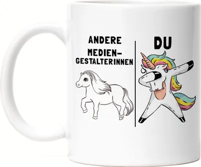 Produktbild von Andere Mediengestalterinnen Du Tasse Pferd Einhorn Humor Lustig Unicorn Geschenk Apotheke