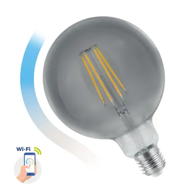 Produktbild von Spectrum LED E27 G125 Rauchglas Smart Home 4,9W=31W 350lm Alexa Google Tuya 4000K-6500K DIMMBAR