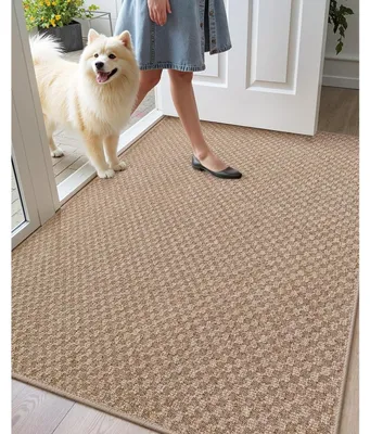Obrázok produktu pre Podlahová rohož do interiéru, 120x180 cm, farba khaki, sieťovaná, materiál: polyester