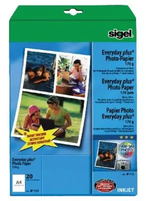 Produktbild von SIGEL IP713 Inkjet Fotopapier Everyday, hochglänzend, 170 g/m², A4, 20 Blatt