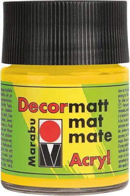 Produktbild von Marabu Acrylfarbe "Decormatt" mittelgelb 50 ml im Glas