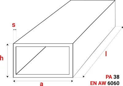 Immagine prodotto di GAL-INDUSTRIAL | Tubo rettangolare in alluminio - 20x10x2mm - 10cm - Taglio su misura