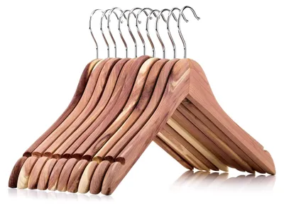 Produktbild von 10 Zedernholz Kleiderbügel 44cm Natürlicher Mottenschutz im Kleiderschrank