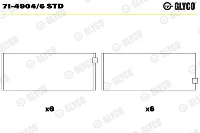 Produktbild von GLYCO 71-4904/6 STD Pleuellager für RENAULT TRUCKS Kerax Premium Premium 2