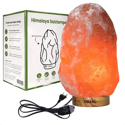 Produktbild von Dimmbare Salzlampe Aura – 8-10 kg und ca. 30 cm – Nachtlampe – Tischlampe