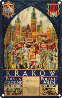 Immagine prodotto di vianmo Insegna di latta 18x12 cm Polen Krakow Polska Pologne