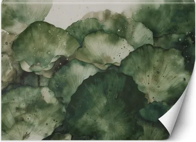 Produktbild von Vlies fototapete Grüne Lotosblätter 350x245 cm Feeby Braun inkl. Kleber einfache Montage