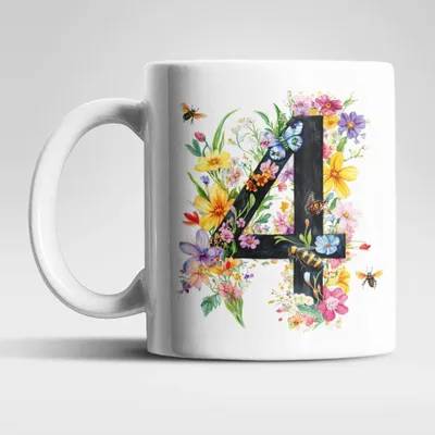 Produktbild von Name A bis Z und 0 bis 9 Blumen Bienen Kaffeetasse Teetasse Tasse Geschenkidee – 4