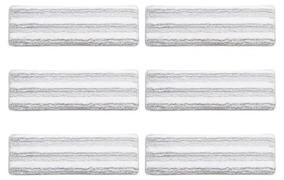Zdjęcie produktu dla COSTWAY 6-częściowa nakładka wymienna do mopa, nakładki wymienne, zmywalne nakładki z mikrofibry, ściereczka do czyszczenia na sucho i mokro, prostokątna