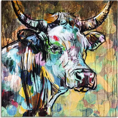 Produktbild von ARTland Leinwandbild Luna die Kuh Größe: 70x70 cm