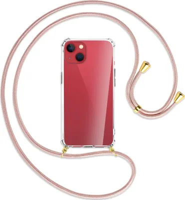 Produktbild von Handykette Backcover-Schutzhülle mit Band (Metall goldfarben) für Apple iPhone 13 - roségold
