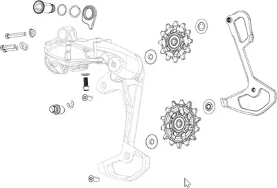 Immagine prodotto di Set di coperture per deragliatore posteriore Sram X0 T-type Eagle Axs argento Taglia unica
