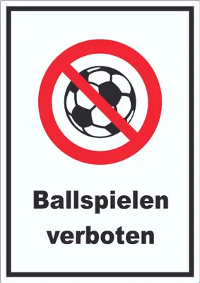 Produktbild von Ballspielen verboten Aufkleber A9 (37x52mm)