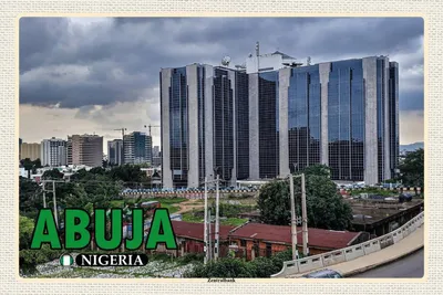 Image de vianmo Panneau en bois 12x18 cm Abuja Nigeria Zentralbank